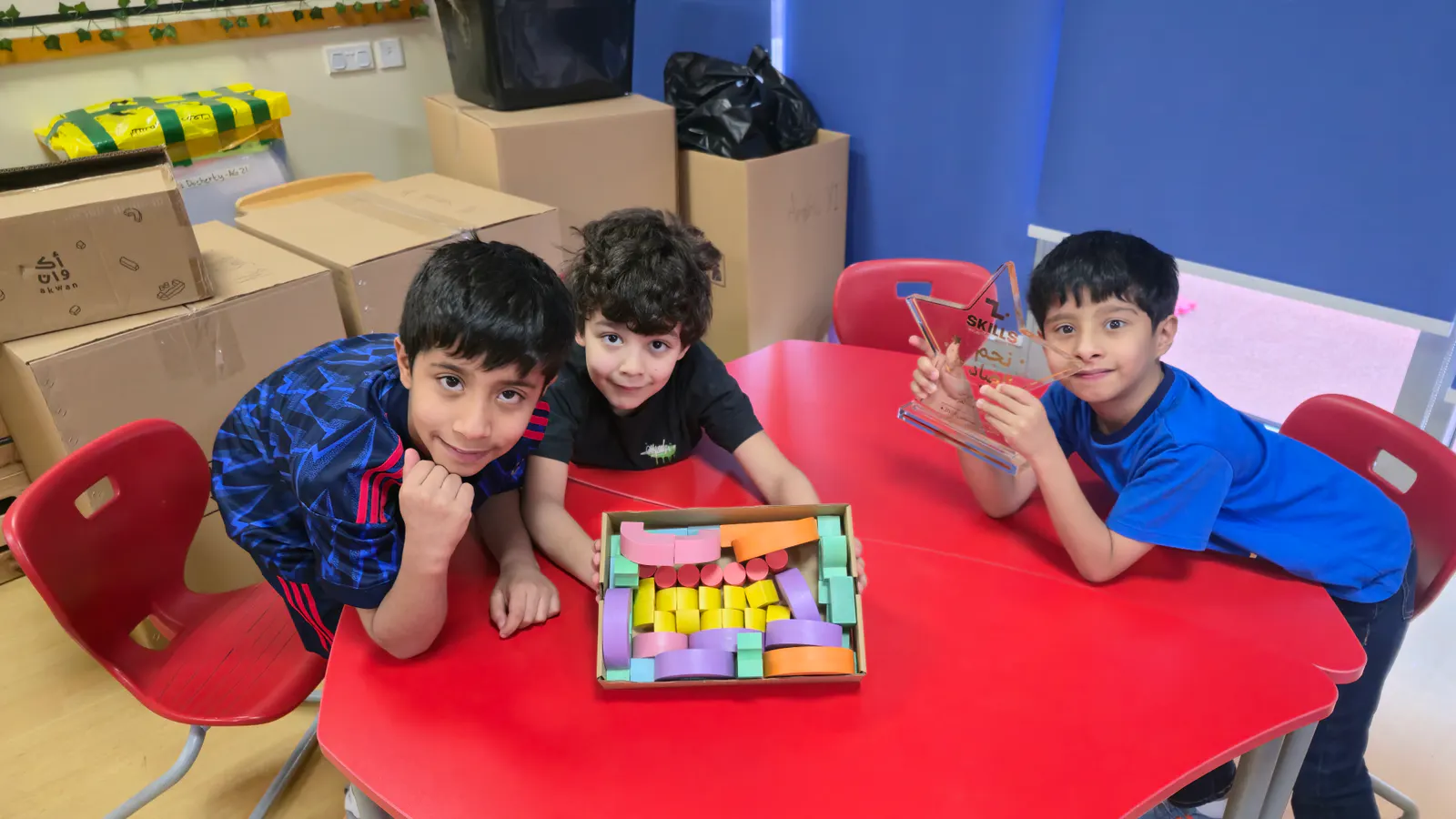Children celebrating teamwork together